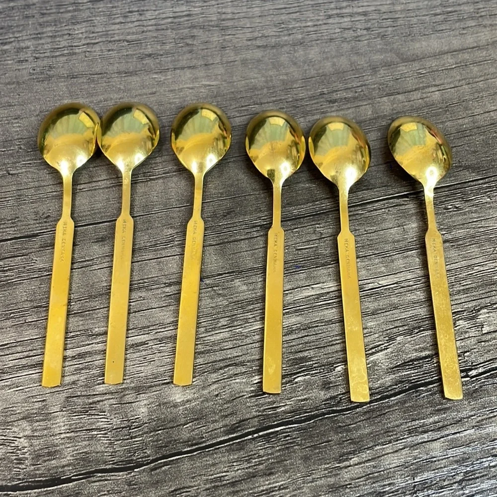 Meka Reklamegaver of Denmark 14k gold plate spoons.​​